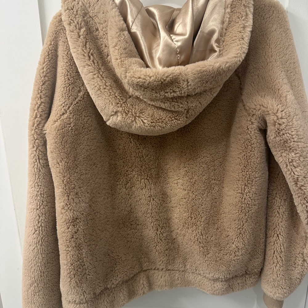 Altar'd State Sherpa Satin Tan Jacket - Picture 3 of 3